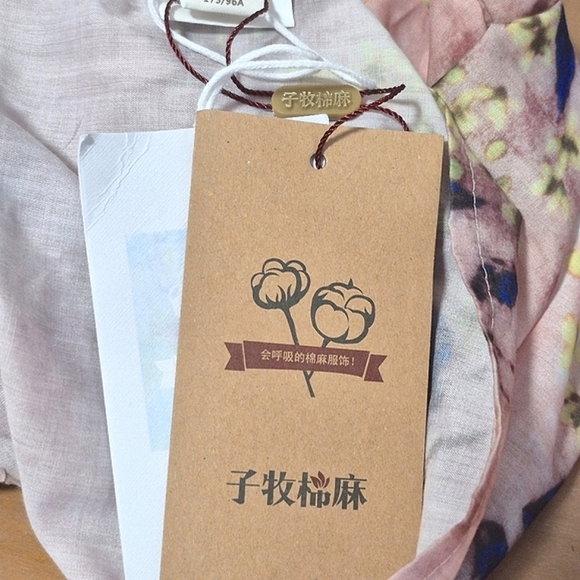 Zimu Cotton Linen Floral Midi Boho Dress XXL(US XL) - Picture 4 of 6